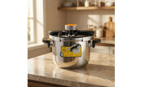 Easy One-Press Stainless Steel Pressure Cooker Food-Grade Pressure Cooker with Lid Rust-Resistant Simmer Pot Multi-Safety for Gas Stoves