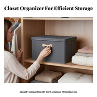 Foldable Clothing Container Large Capacity Storage Box Reinforced Handles