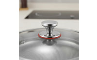 Induction Compatible Honeycomb Non-Stick Pan Universal Cooktop Compatibility Non-Stick Honeycomb Pan Scratch Resistant Uncoated Skillet Glass Lid