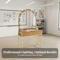 Vanity Table with Lights Adjustable Lighting Makeup Desk with Lighted Mirror Spacious Tabletop Lighted Makeup Vanity Set for Women, Apartment, Closet