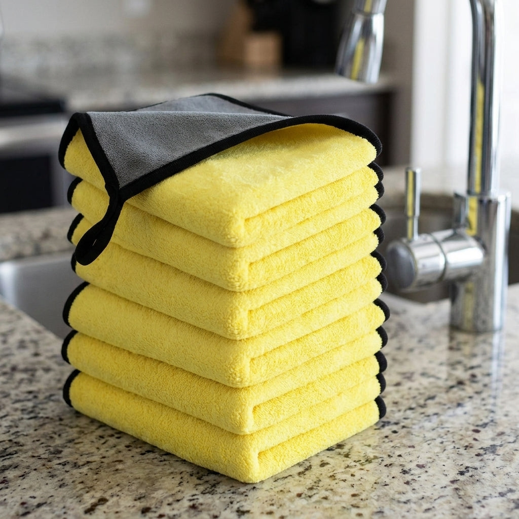 600gsm Car Drying Towel Microfibre Cloth, Large 30x60cm Cleaning Cloths for Car Washing, Double-Sided Shedding-Resistant Blended Yarn