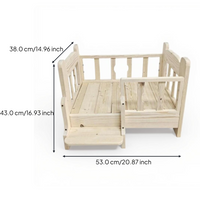 Elevated Wooden Pet Bed Frame, Indoor Pet House