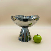 Stainless Steel Fruit Bowl Easy to Polished Metal Fruit Plate Stable Base Table Decor for Living Room