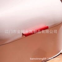欧美热销翻盖金属面包箱厨房收纳盒带盖面包箱收纳小号拱盖K–012