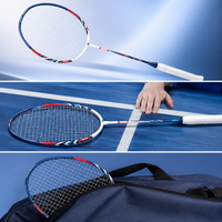 WITESS Badminton Racket Set for Adults, Durable Carbon Fiber Ultra-Lightweight Rackets for Beginners, Men and Women