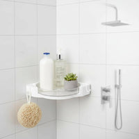 Bathroom Corner Organizer Large Capacity Wall Mounted Rotating Tray Shelf Side