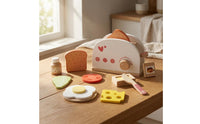 Wooden Bread Maker Toy Compact Tabletop Bread Maker Toy Rounded Edges for Children