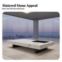 2 Pieces Minimalist & aesthetic Nesting Coffee Table Set Italianinfluenced-Italian Household Furniture Modern Design Textured surface for homeowners, Interior Designers, Adults, Living Room, Home, Lounge Area, Office