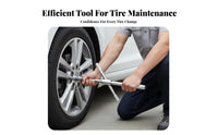 Foldable Design Cross Lug Wrench High Rotational Force 4 Way Folding Lug Wrench Heavy Duty Steel for DIY Enthusiasts, Roadside Emergency
