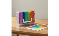 48 Pieces Transparent Storage Case Soft-Tip Markers Assorted Colors 48 Acrylic Markers Acrylic Paint Pens for Drawing, Coloring