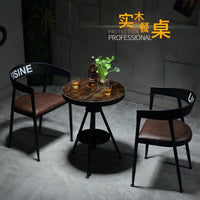 Vintage Industrial Style Bar Chair with Metal Frame