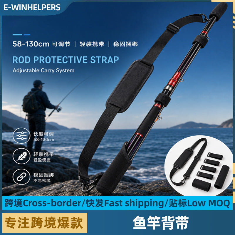 Fishing Rod Strap with Protective Cover, Lightweight, for Biking
