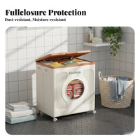 Foldable Cabinet with casters doubleOpening Household Storage Stackable