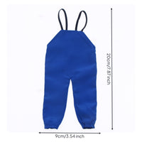 Doll Overalls Fitted Doll Dungarees with Elastic Straps Miniature Rain Pants Outdoor Rain Outfit Lightweight for Hobbyists, BJD