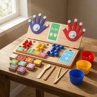 Educational Math Toy Set Colorful Beads Educational Math Toy Hands-on Wooden Peg Board Bead Game