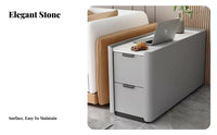 Rolling Side Cabinet Movable Design Rolling Smart Cabinet Space-Saving Built-in Bluetooth Speaker for Homeowners, Living Room