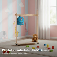 complimentarystanding House-Shaped Clothes Rack Childaccessible Height children's Furniture Playful Design Garment Stand Easy Assembly for Toddlers, Babies, Parents, Kindergarten, Bedroom, Playroom, Entryway