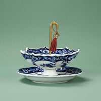 Umbrella Tea Infuser Decorative Blue and White Porcelain Tea Strainer Hand Painted for Display Shelf