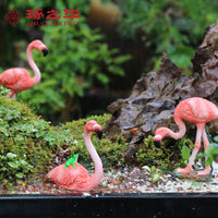 厂家直销仙鹤火烈鸟工艺品微景观动物摆件盆景园艺盆栽雕塑装饰