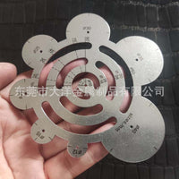 皮具切割角尺B款 不锈钢圆尺 手工皮革工具R定规圆弧尺子角度尺