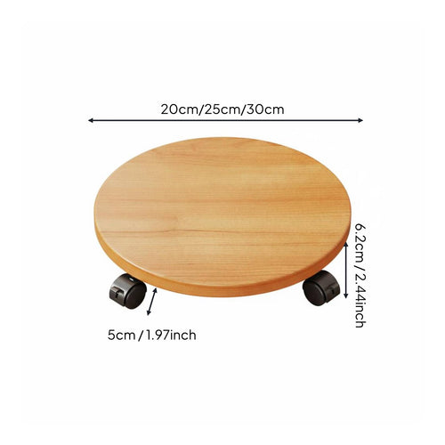Round Planter Stand with Wheels Multi-Functional Rolling Plant Cart for Balcony