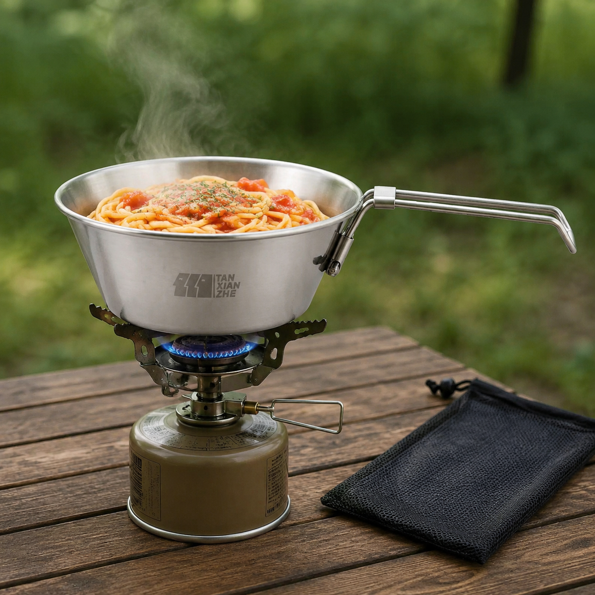 Stainless Steel Sierra Cup Foldable 6-Piece Set Camping Tableware Set For Solo Campers & Hikers