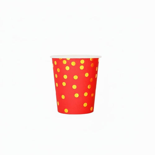 Red Foil Spot Tableware Set, Festive Party Supplies, Holiday