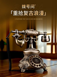【转盘双铃】欧式仿古电话机复古电话时尚创意田园座机家用电话手