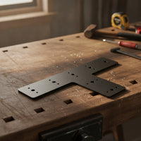 Flat T Bracket Structural T-Bracket Mending Plate with Predrilled Holes Heavy-Duty Powder-Coated for Builders, Timber Framing