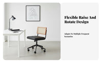 Cane Back Rolling Chair Ergonomic Design Office Seating Reclining Function