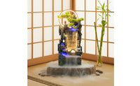 Nature-Inspired Design Rockery Water Fountain Quiet Pump Bonsai Rockery Fountain Bonsai Mountain Water Feature for Living Room, Office