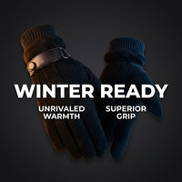 Mens Thermal Gloves for Cold Weather, Fleece Lined Winter Gloves, Touch Screen Warm Gloves, Outdoor Running Ski Gloves, Commuting Gloves