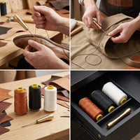 300m Shoe Repair Thread Strong Polyester Sewing Line for Leather Craft Upholstery with Awl Set