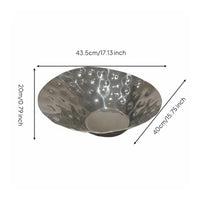Slanted Mouth Serving Bowl Rustproof Hammered Steel Bowl for Buffet, Restaurant