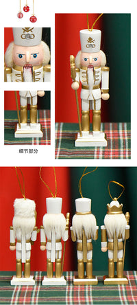 13cm Soldier Nutcracker Wooden Figurine Home Decor
