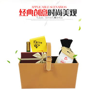 PU Leather Gift Hamper Basket - Elegant Storage Basket for Gifts and More