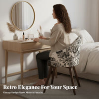 Upholstered Swivel Seat with Backrest Multifunctional for Dressing Room