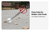 Long Handle Trash Picker Anti-Rust Stainless Steel Trash Tongs Grabber Tool for Gardeners, Elderly, Street Cleaning, Outdoor, BBQ