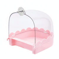 Transparent Bird Bathing Tub Clear View Design Pet Supplies Spacious for Parrots