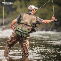 Waterproof Fishing Waist Bag with Adjustable Strap and Rod Holder
