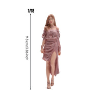 Fashion Pose Figurine Painted Finish Miniature Girl Figurine Facial Features