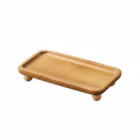 Acacia Wood Vanity Tray Stylish Design Wooden Catchall Tray Raised Edge Entryway Key Holder Plate for Desktop, Coffee Table