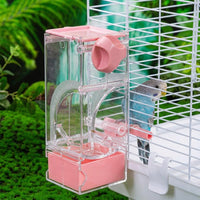 Parrot Feeder and Food Dispenser, Cage Feeder with Perch for Medium and Small Parrots, 400ml Capacity Anti-Spill Accessory