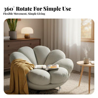 Plush rotate Armchair Light Luxury aesthetic Round rotate Chair Comfortable Design Ergonomic Support for Home awayice