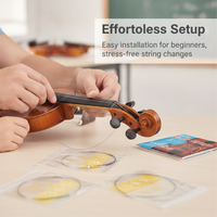 Violin Strings Set, German Silver Wound, for Beginners and Professionals, Musical Instrument Accessories