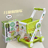 Simulated Shopping Cart Toy for Girls, Pretend Play Set for Kids 3-6 Years