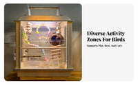 Clear-Front Bird Habitat Easy to Clean Avian Habitat Unobstructed View
