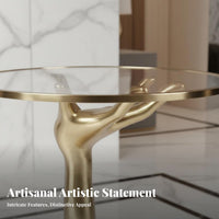 Hand-Shaped Stand Nordic design Accent Table Sturdy Construction for Homeowners