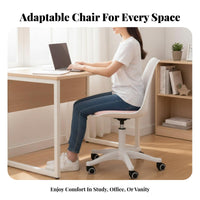 Armless Caster Chair Height Adjustable Swivel Seat Ergonomic Design for Students
