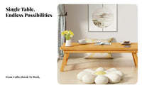 Folding Floor Table Space-Saving Foldable Bed Tray Ready to Use for Bay Window
